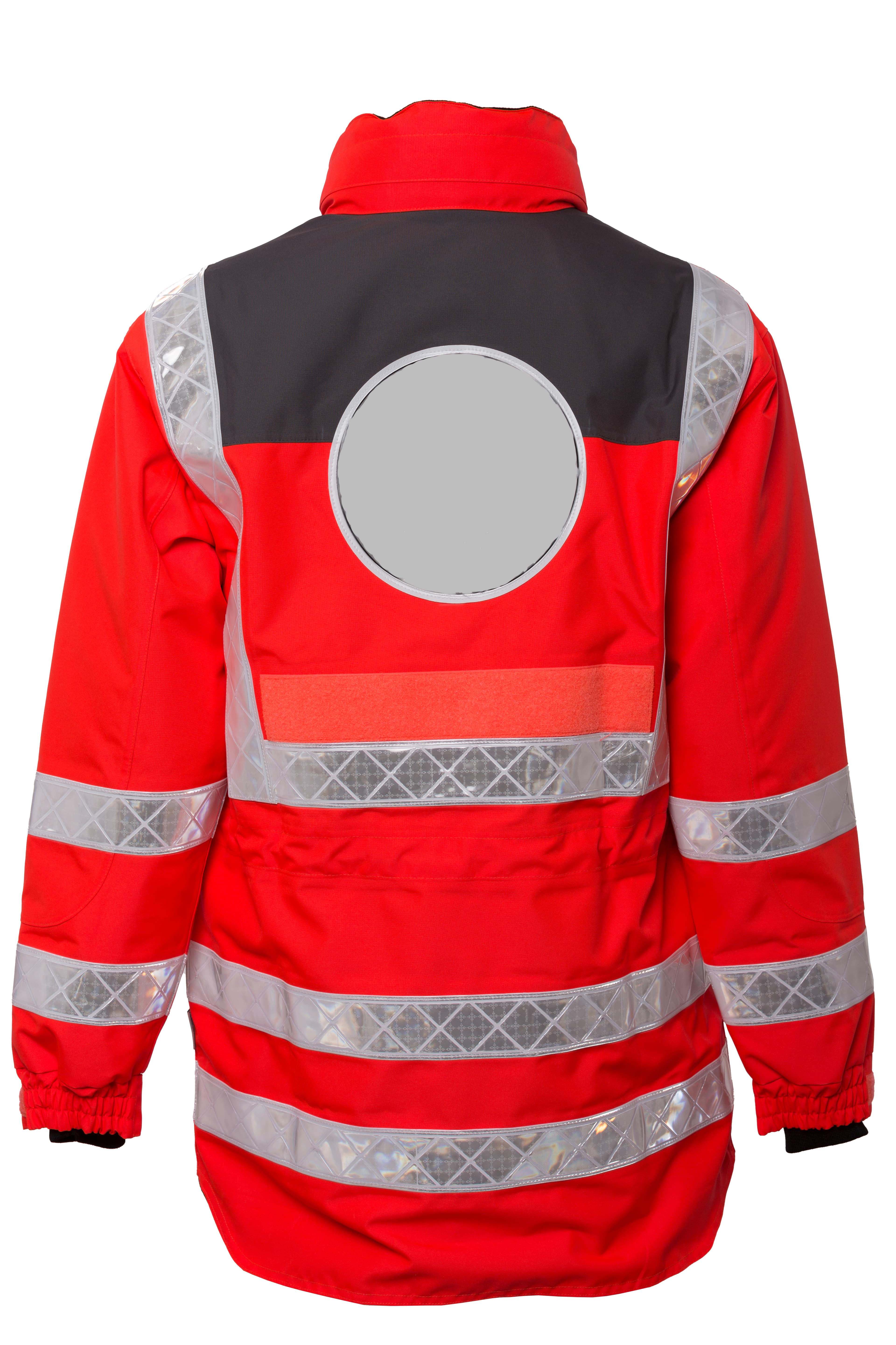 Rescuewear Midi-Parker  DRK Hessen HiVis Klasse 3 Neon Rot / Grau  - M