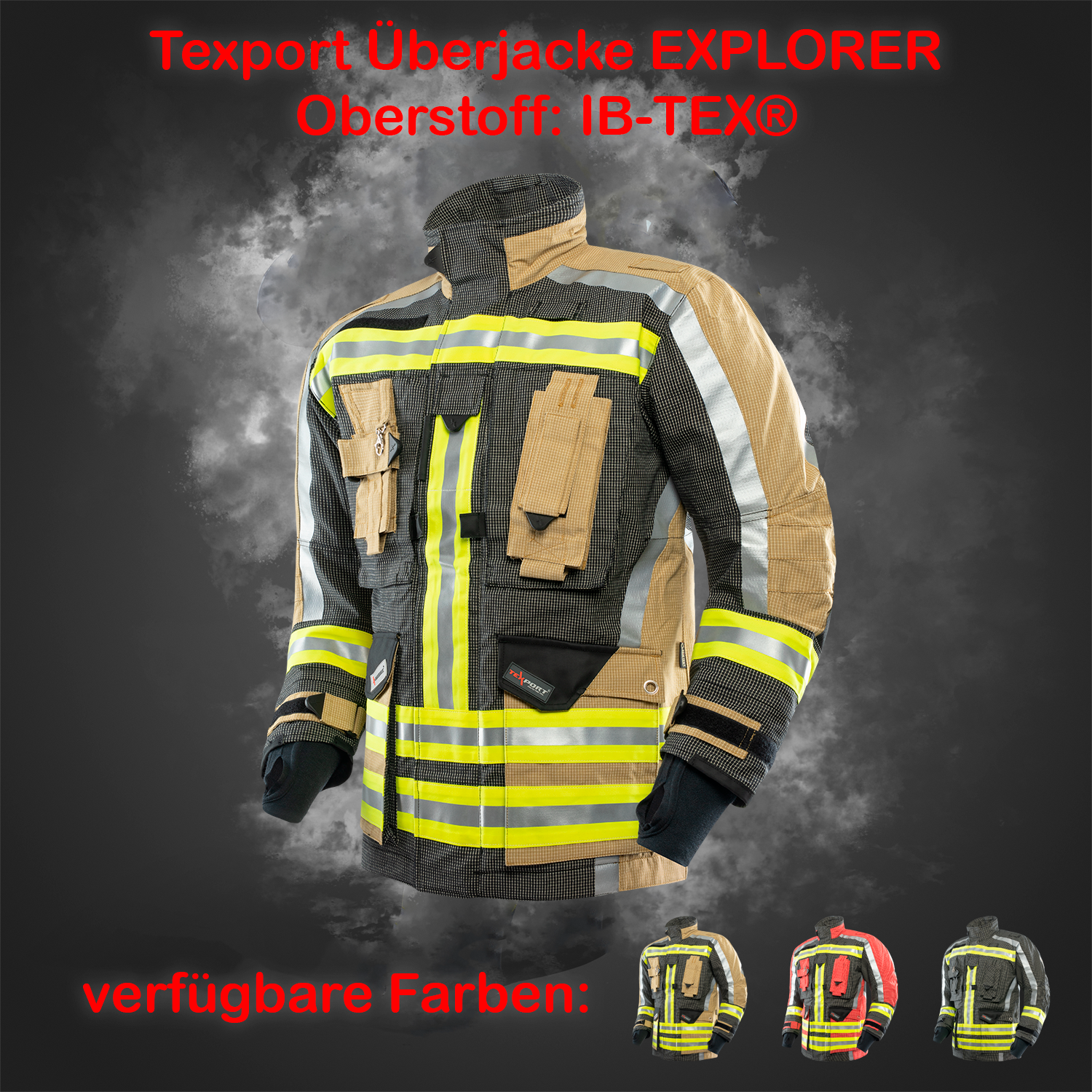 TEXPORT Fire Explorer Jacke - dunkelblau/rot - IB-TEX® - X-Treme® - Funktion: BEAR - Größe: XXL-6