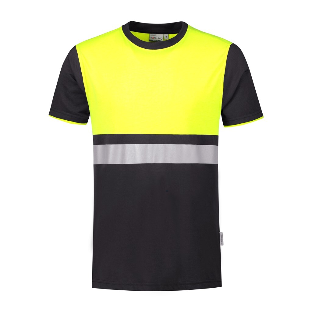 Santino T-shirt Hannover - Graphite / Fluor Yellow M - HiVis-Line