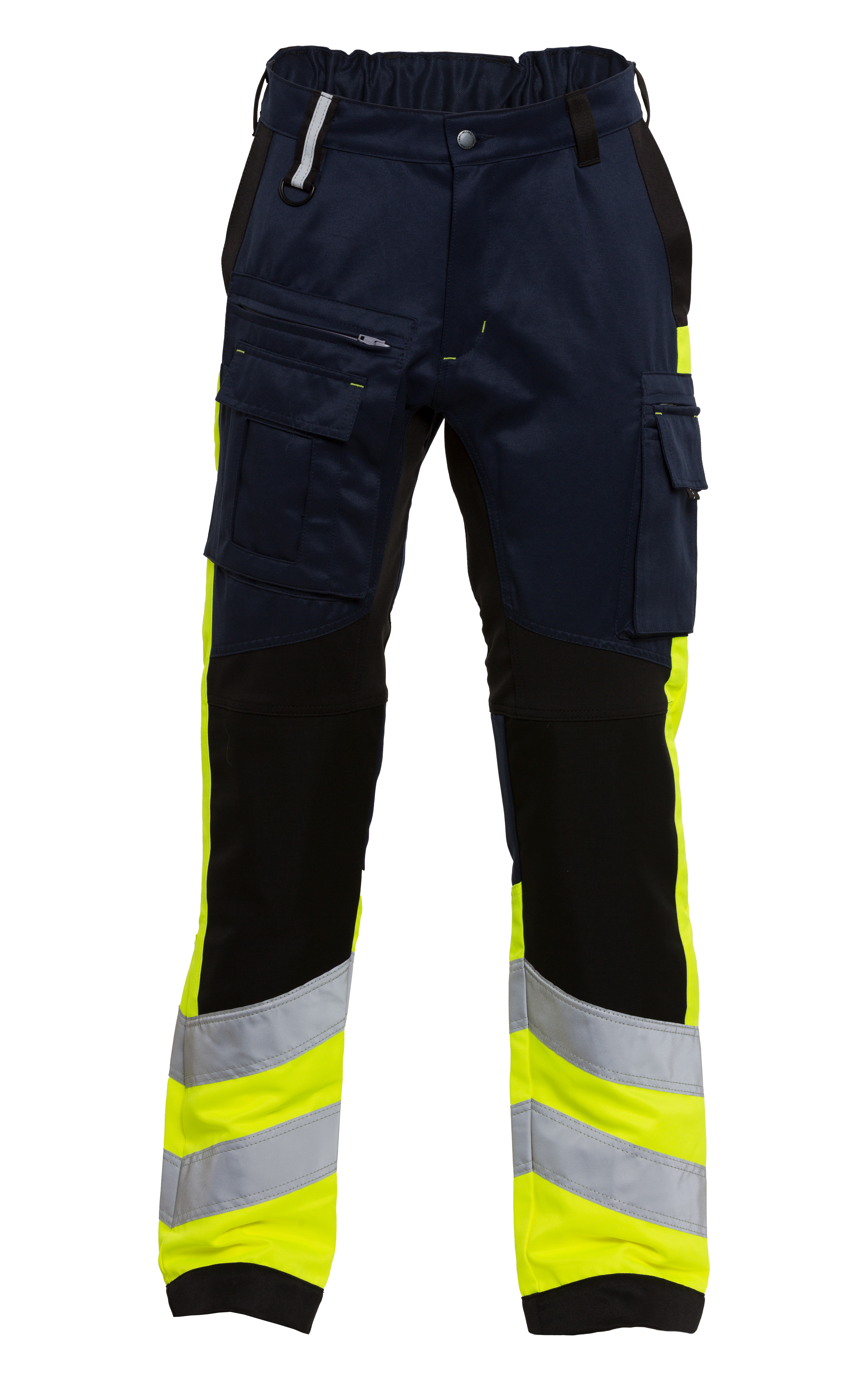 Rescuewear Unisex Hose Stretch HiVis Klasse 1 Marineblau / Schwarz / Neon Gelb  - 25