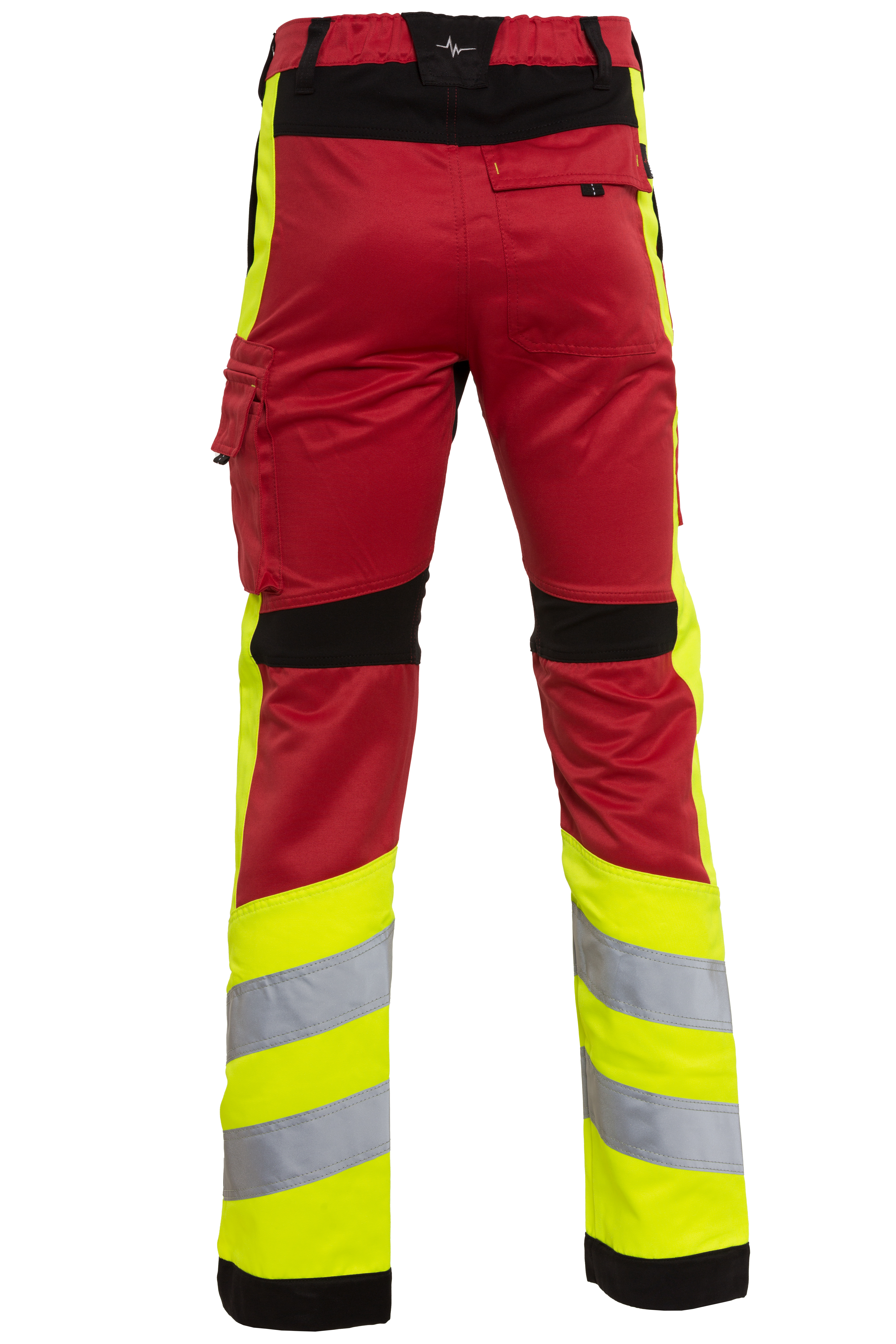 Rescuewear Unisex Hose Stretch HiVis Klasse 1 Rot / Schwarz / Neon Gelb  - 28