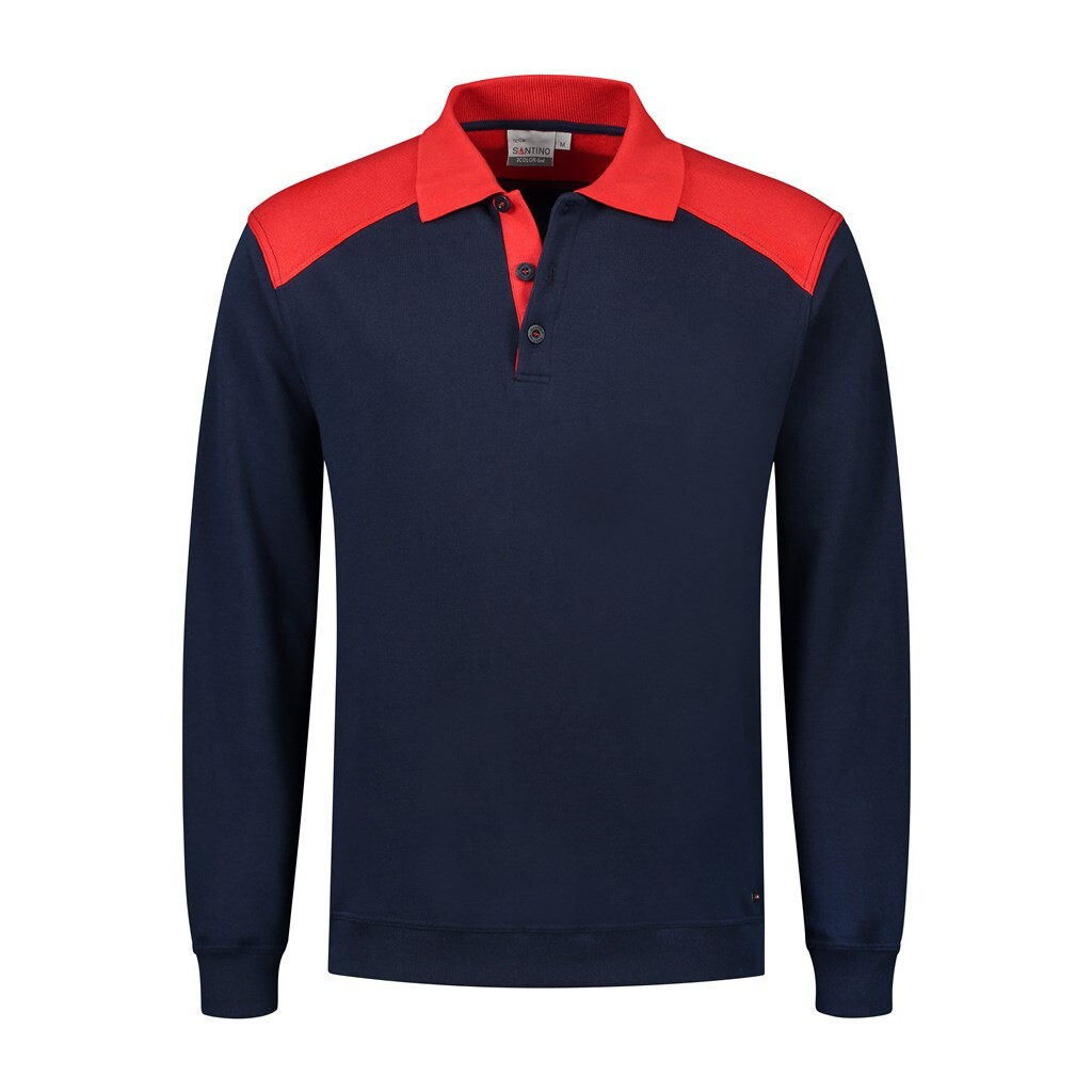 Santino Polosweater Tesla - Real Navy / Red M - 2 Color-Line