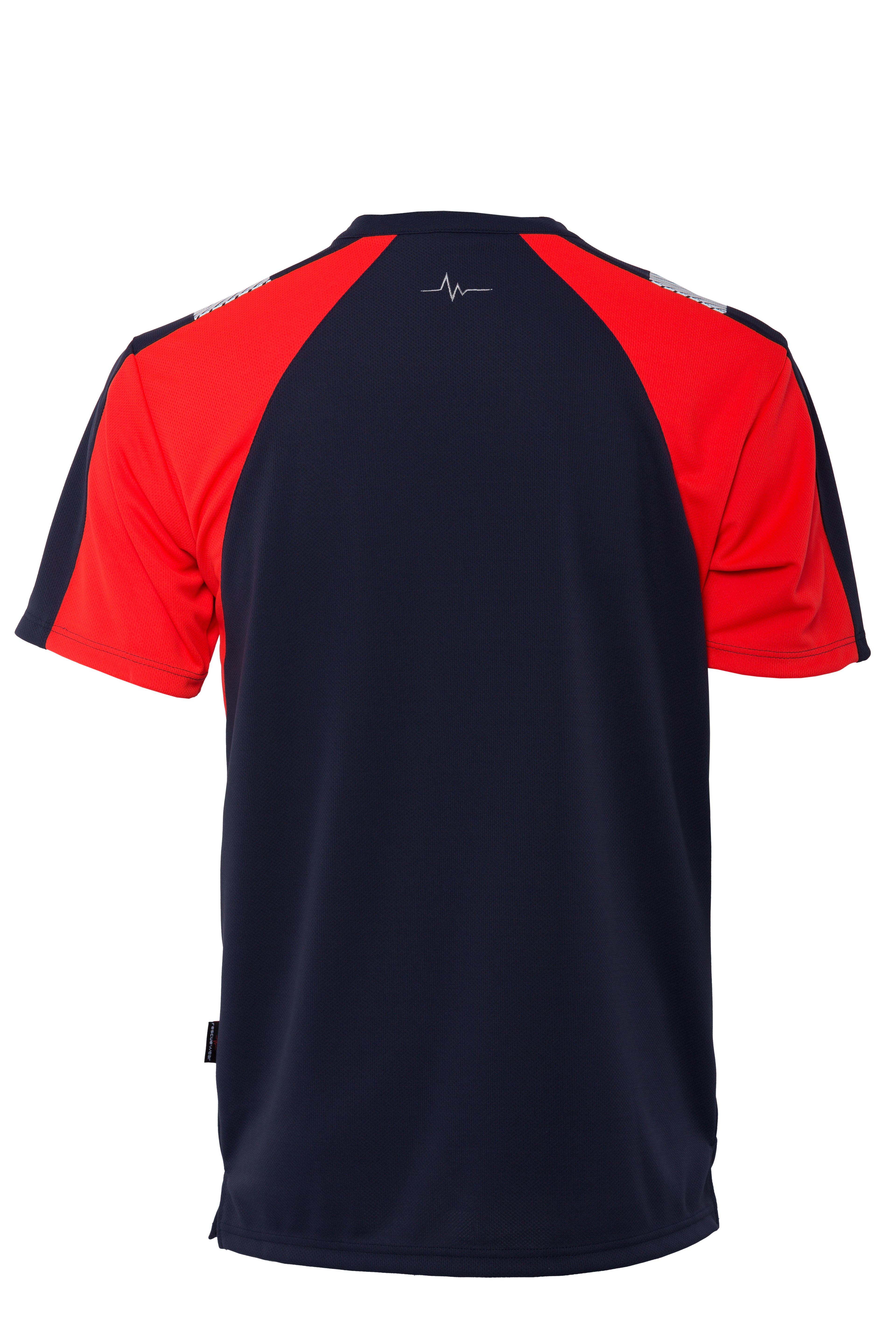 Rescuewear Shirt O-hals 33460 kurze Ärmel Advanced Marineblau / Neon Rot - S