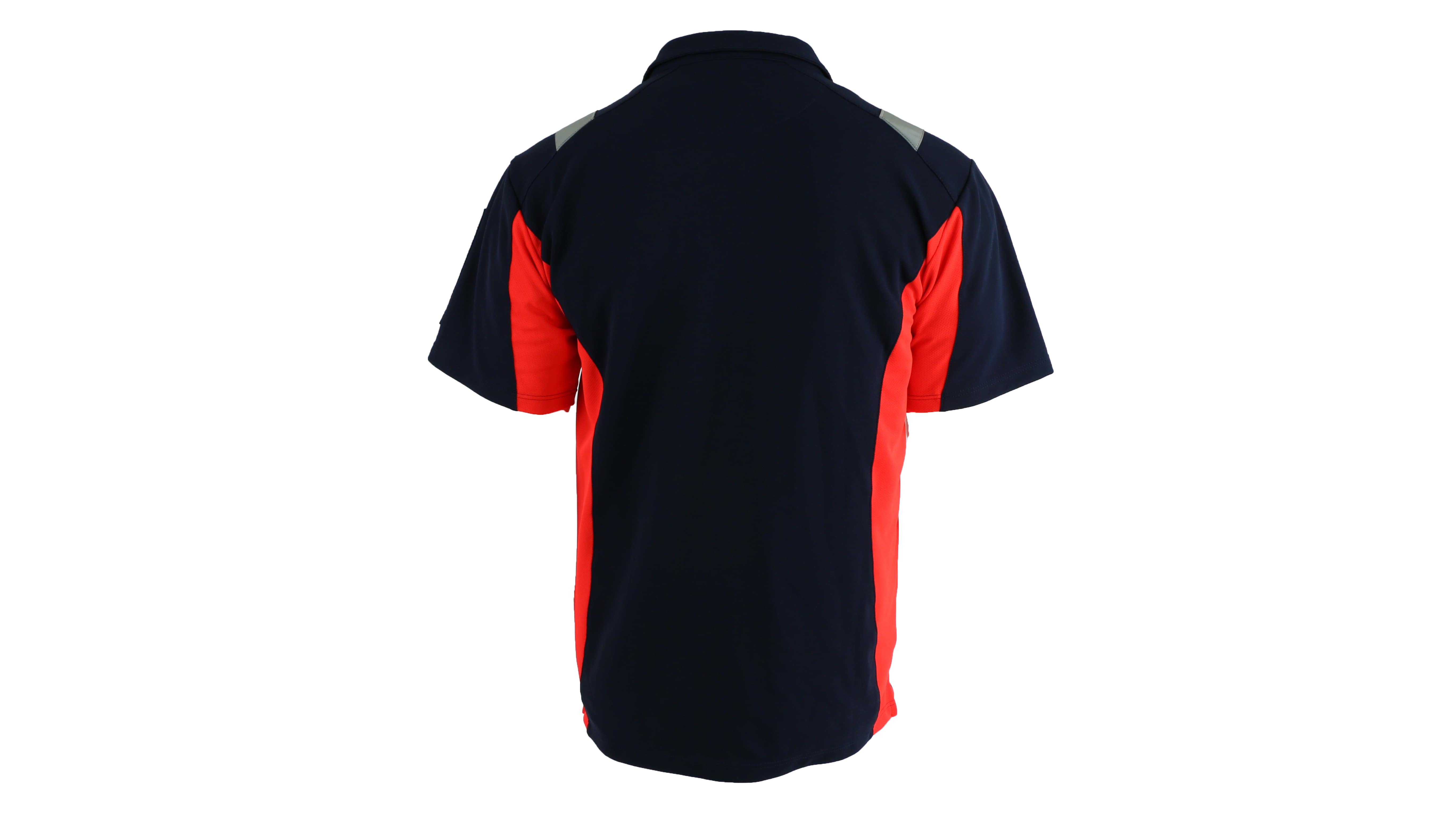 Rescuewear Poloshirt kurze Ärmel Dynamic Marineblau / Neon Rot - 40