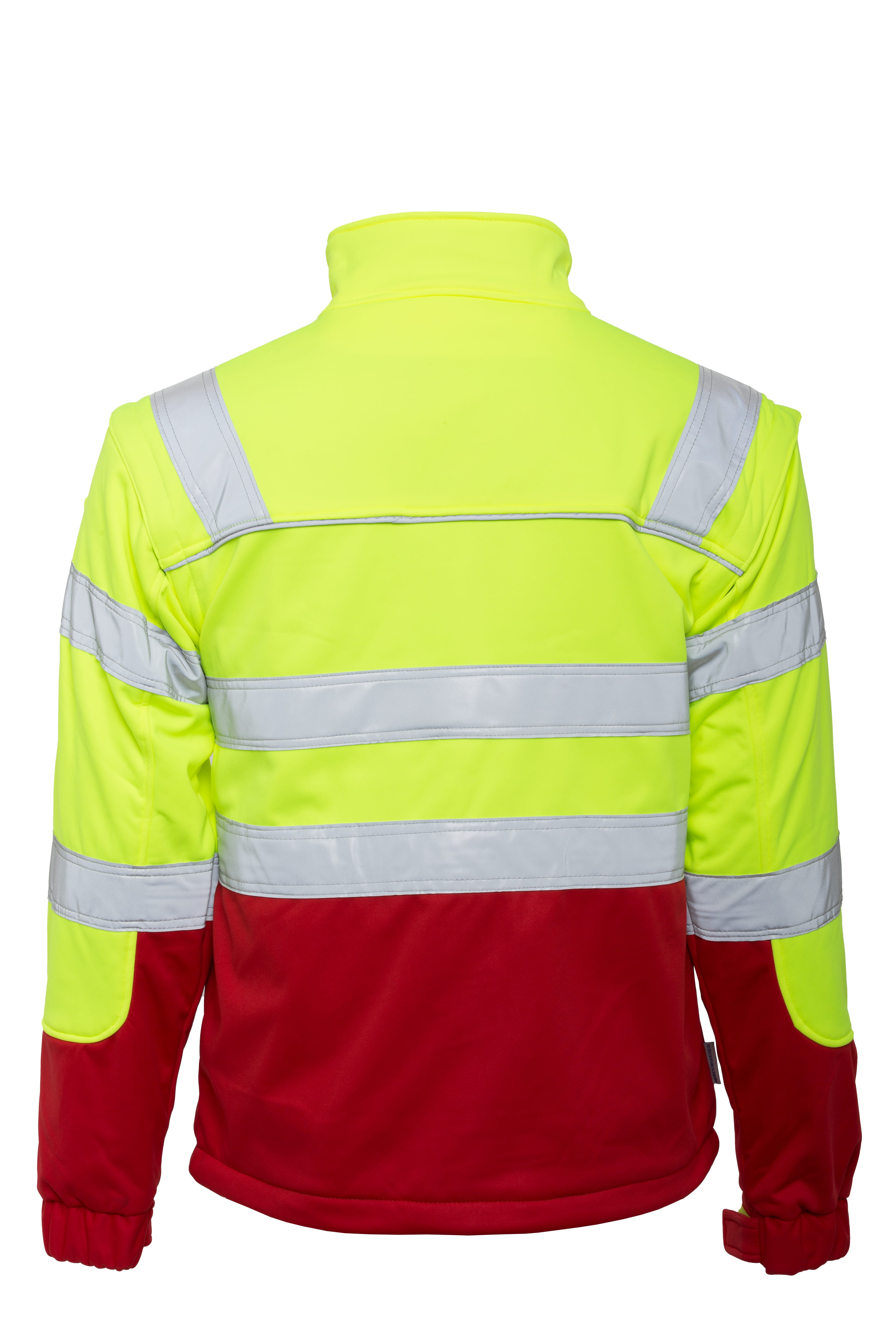 Rescuewear Softshelljacke HiVis Klasse 3 Rot / Neon Gelb - S