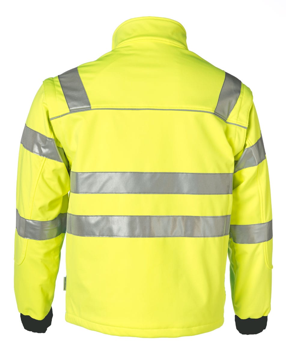 Rescuewear Softshelljacke HiVis Klasse 3 Marineblau / Neon Gelb - XL