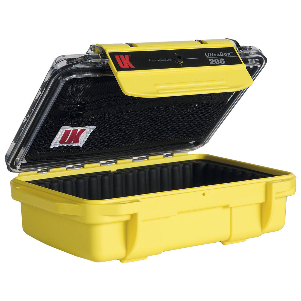 UK wasserdichte UltraBox 206, gelb, Klarsichtdeckel, Tasche, Gummipolsterung