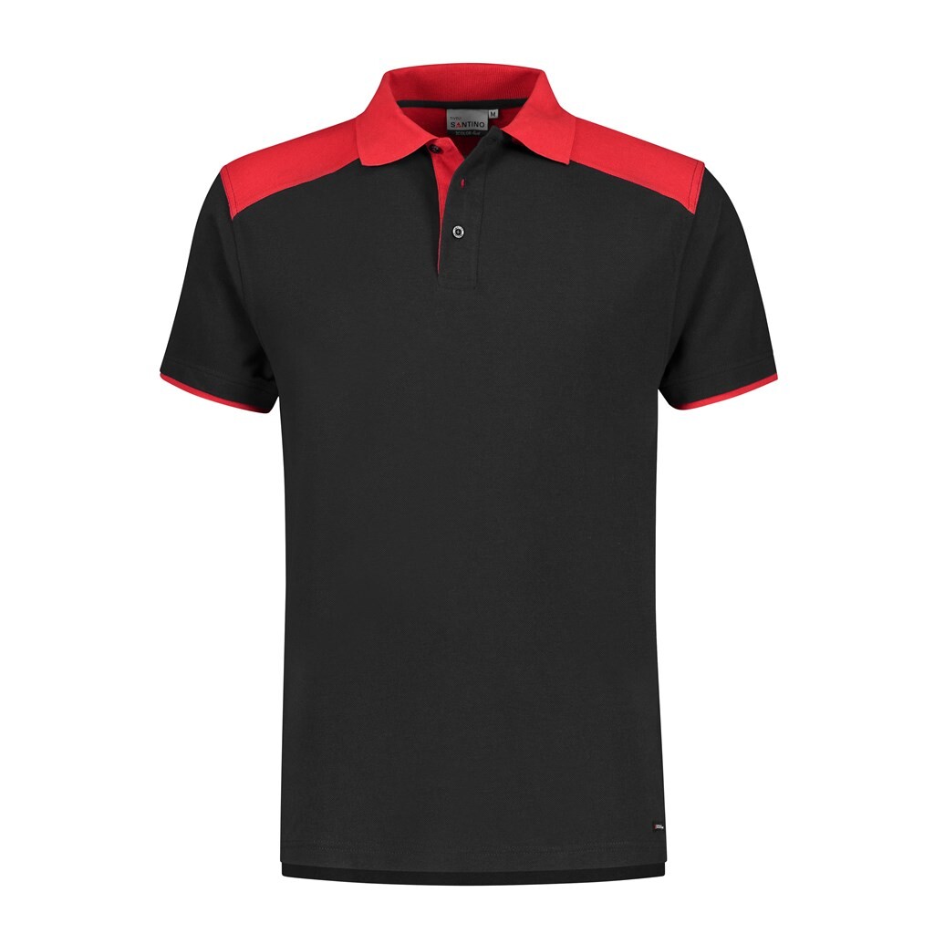 Santino Poloshirt Tivoli - Black / Red M - 2 Color-Line
