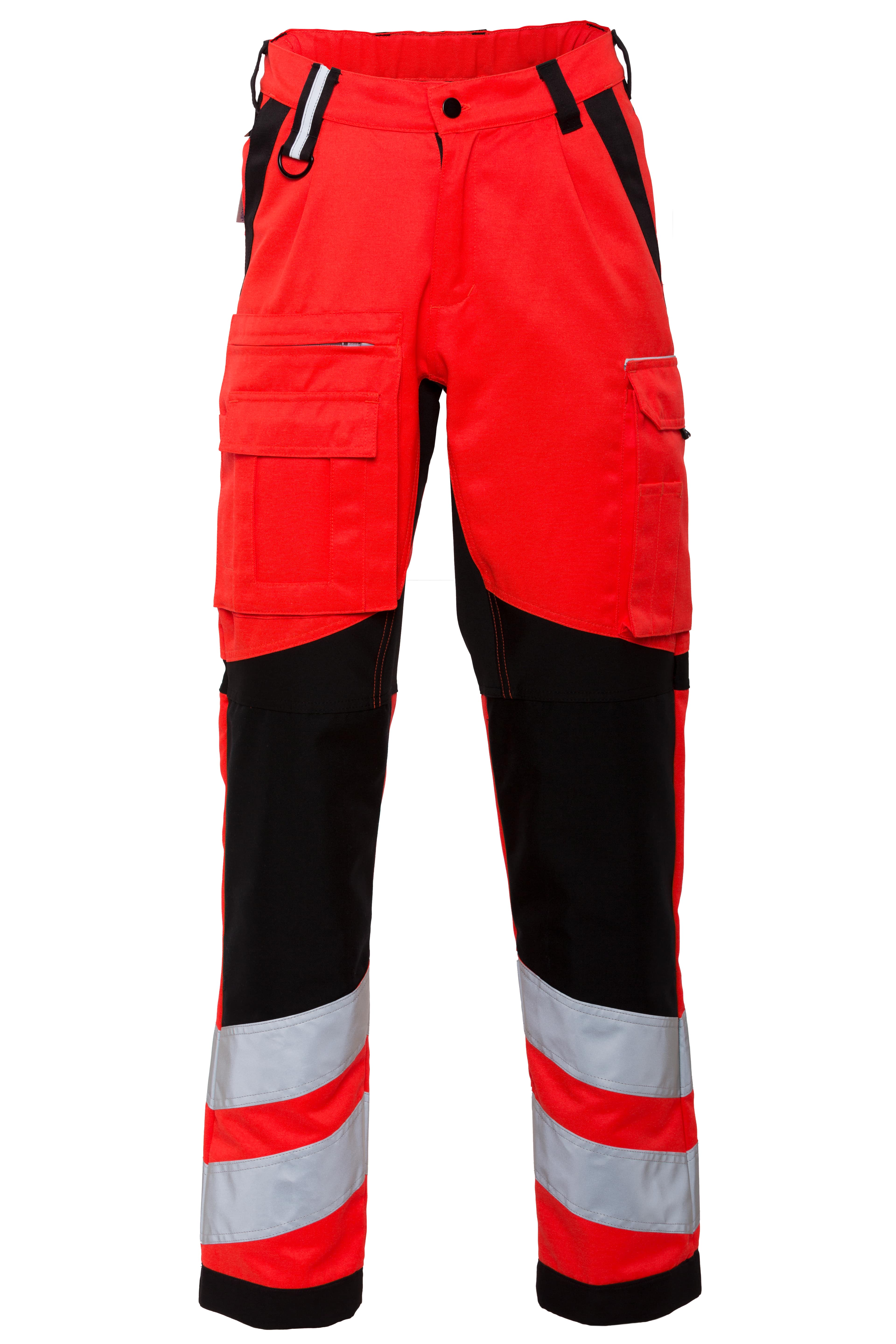 Rescuewear Unisex Hose Stretch HiVis Klasse 2 Neon Rot / Schwarz - 25