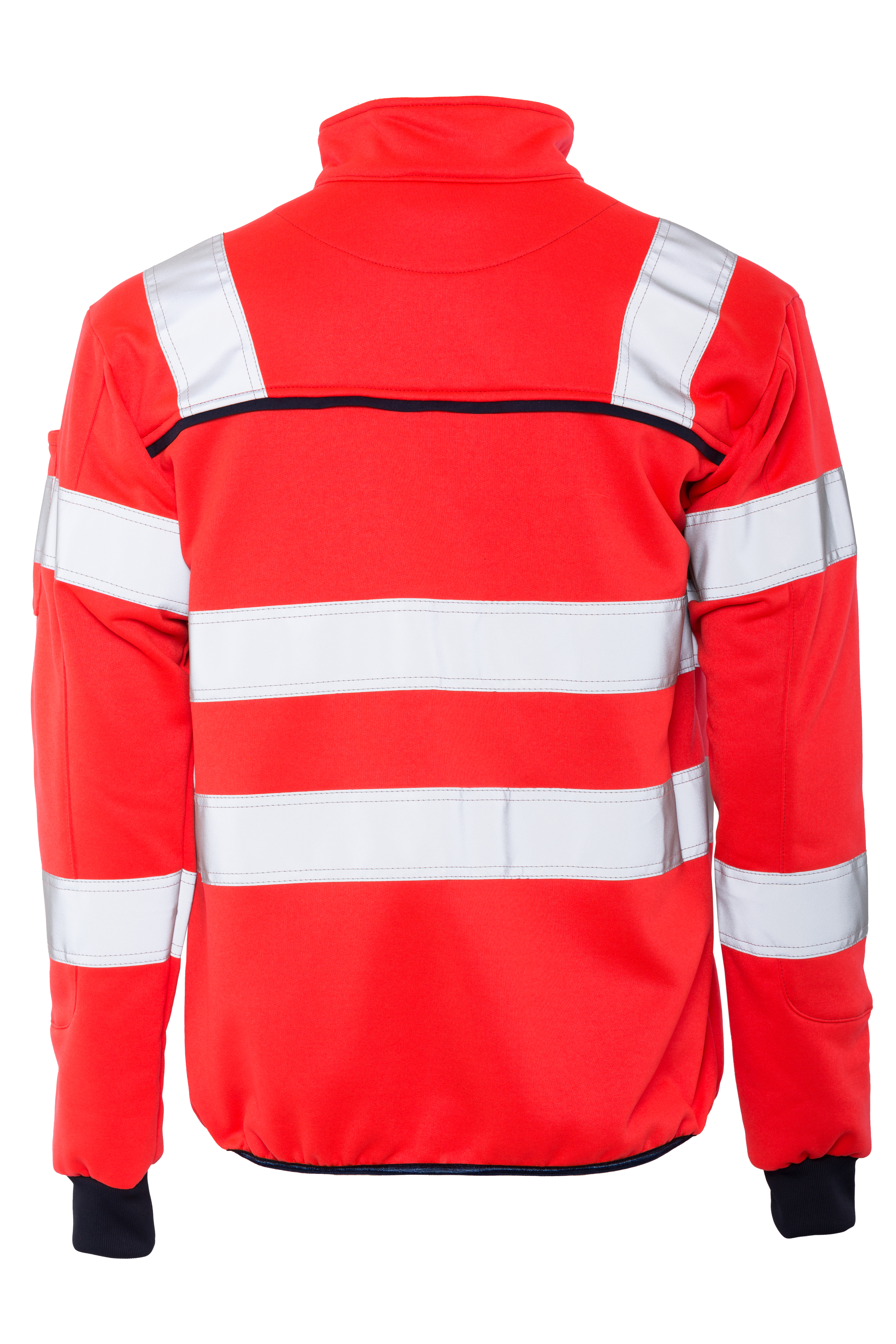 Rescuewear Sweatjacke Dynamic HiVis Klasse 3 Marineblau / Neon Rot`W-Linie` - XS
