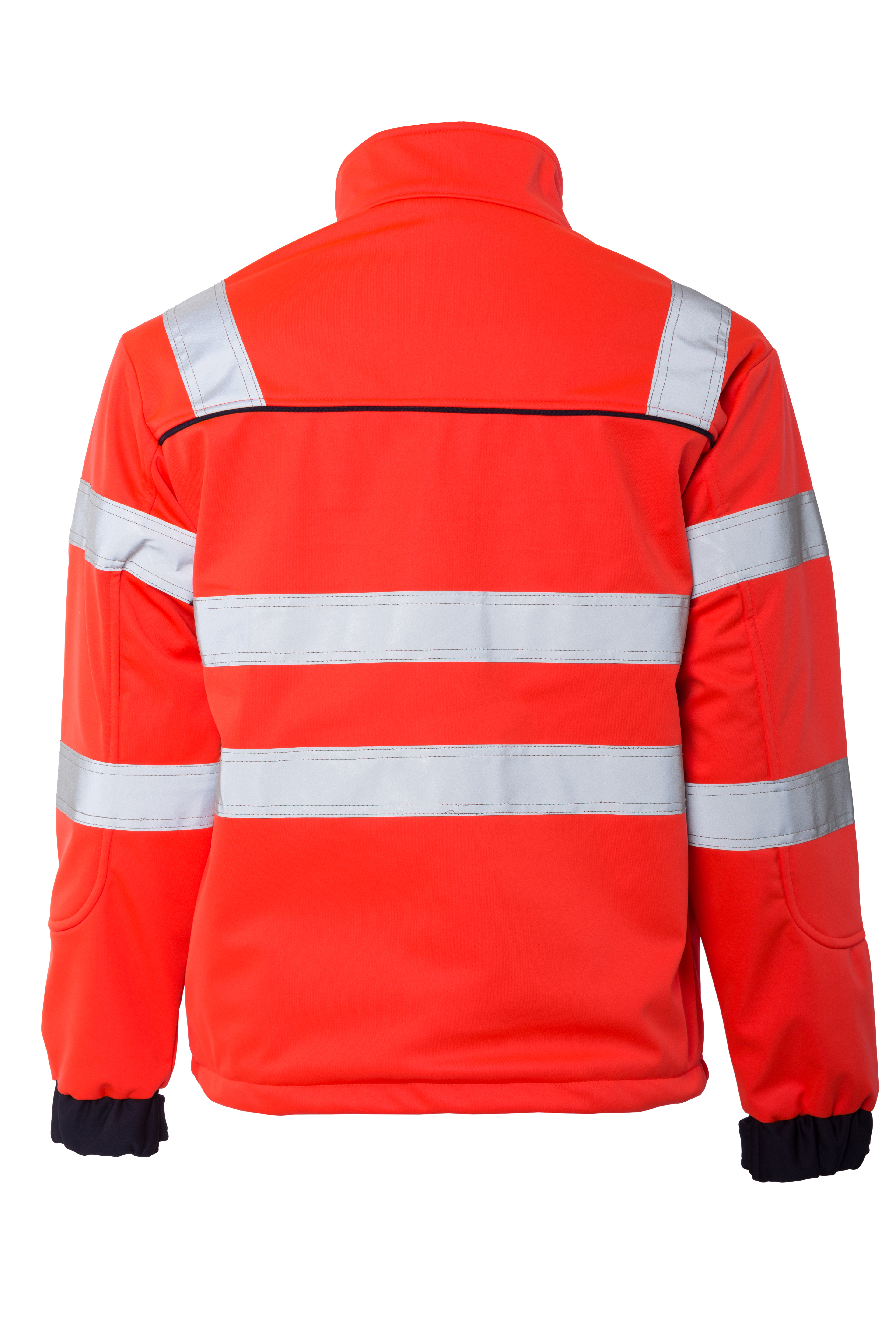 Rescuewear Softshelljacke Dynamic HiVis Klasse 3 Marineblau / Neon Rot `W-Linie`  - 2XL