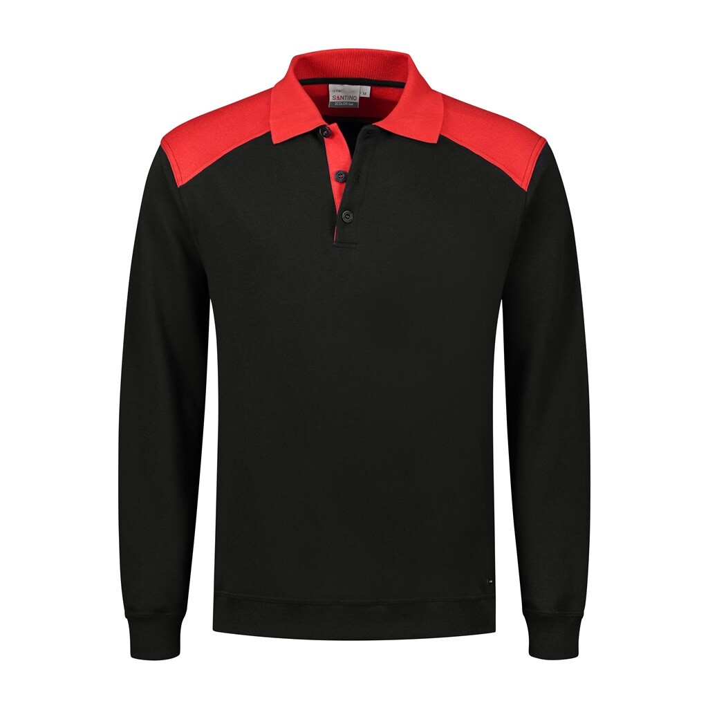 Santino Polosweater Tesla - Black / Red 3XL - 2 Color-Line