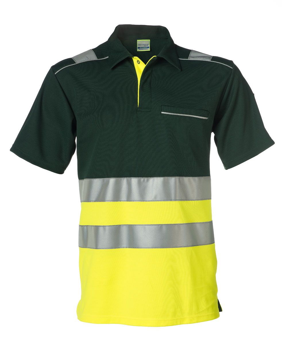 Rescuewear Poloshirt kurze Ärmel HiVis Klasse 1 Neon Gelb / Grün - XL