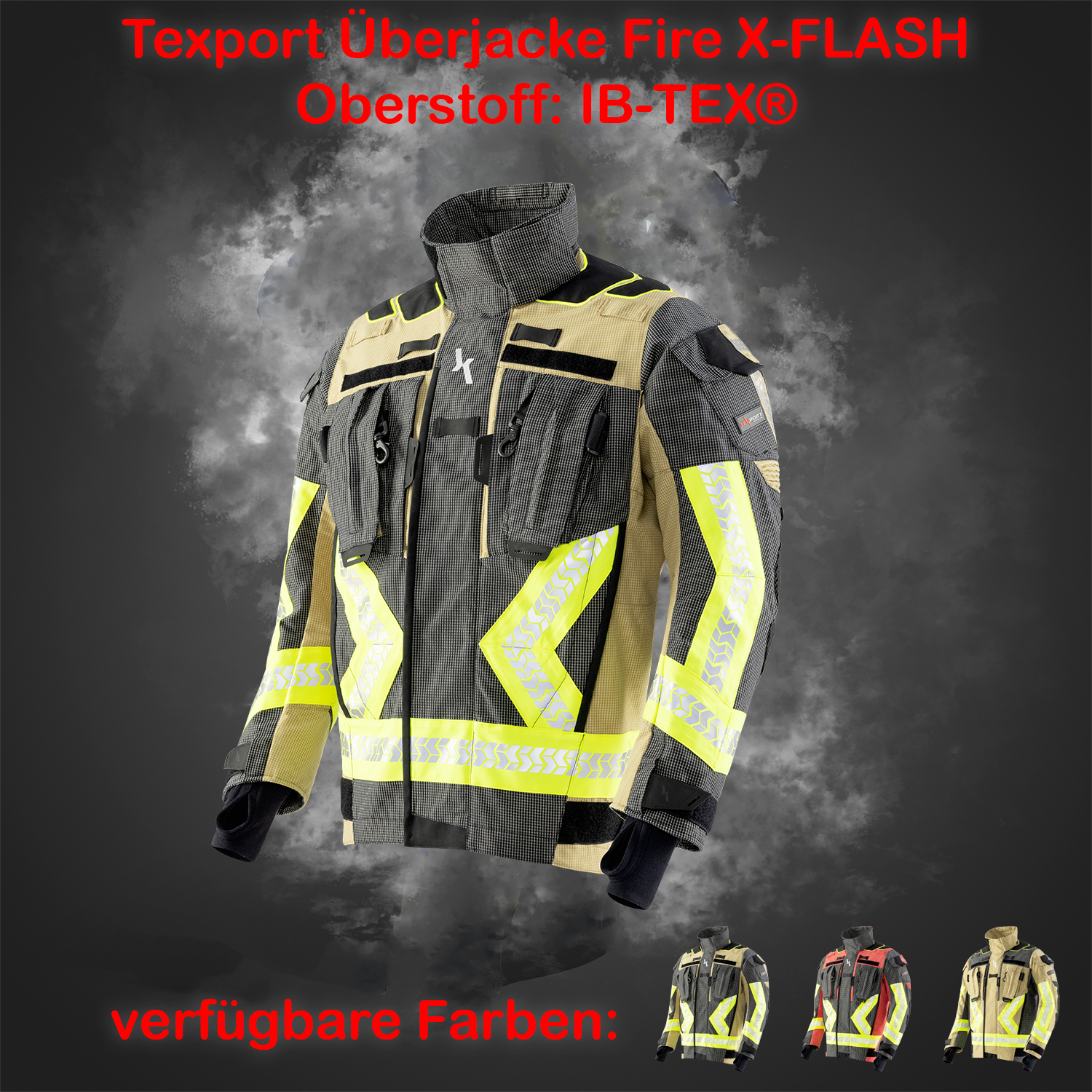 TEXPORT Fire X-FLASH Jacke - dunkelblau/gold - IB-TEX® - X-Treme® - Funktion: BEAR - Größe: XL